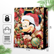 New Year. Gift package, 31x40x11.5 cm, packaging, Mickey Mouse