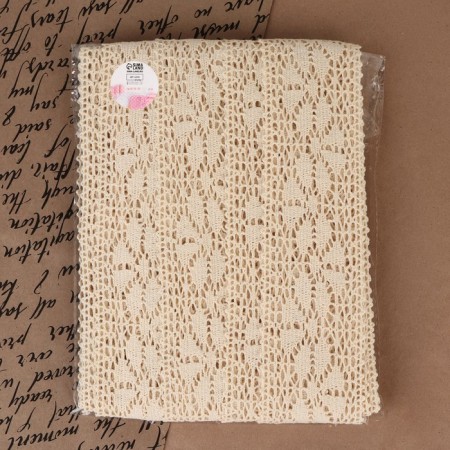 Knitted lace, 60 mm × 10 ± 1 m, beige color-3
