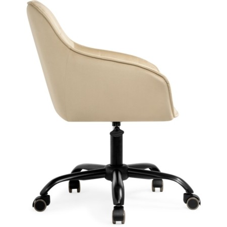 Computer chair Oisha plastic/velor, black/beige 56x63x80 cm-2