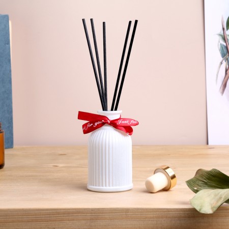 Set of diffuser 100 ml+candle 6x9 cm, jasmine, white-7