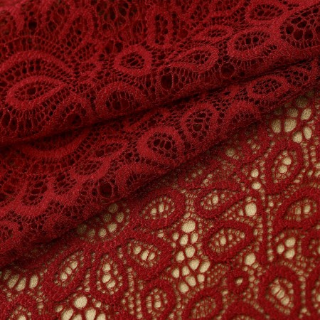 Lace elastic fabric, 190 mm × 2.7 ± 0.5 m, burgundy color-1