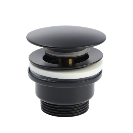 Bottom valve ACCOONA A482F, 1 1/4 ", button, black-1