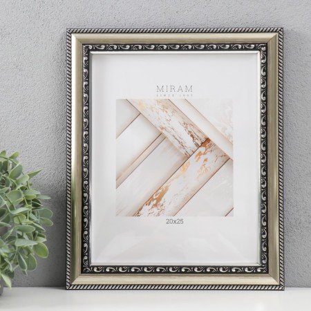 Photo frame Plastic "Mira" 20x25 cm silver (plastic screen)-1