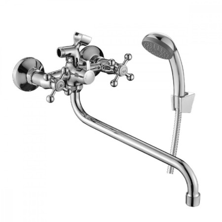 Decoroom DR54045 bathtub mixer, two -wound, pour 300 mm, watering can, chrome