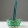 Wicker basket, 20.3 x 20.3 x 9.5/33 cm, green, bamboo