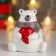 Souvenir ceramics "White bear, gray scarf, red heart in peas" 9x6.5x8.5 cm