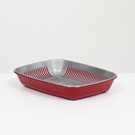 Rounded toilet with a mesh of 33.5 x 25 x 6 cm, gray/burgundy-2