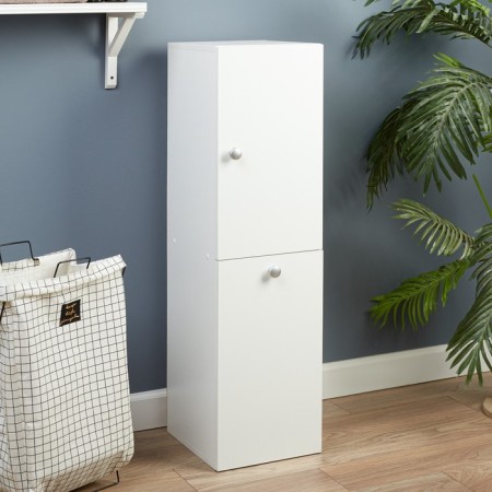 Bathroom cabinet for a bathroom with a basket, 30 x 34 x 113.4 cm