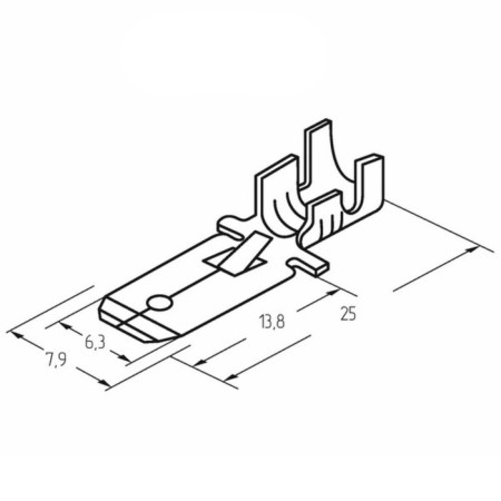 Terminal flat plug 6.3 mm 0.75-1.5 mm² (RP-P 1.5- (6.3) l = 25.5 mm) rexant-2