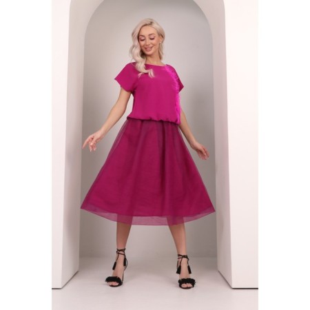 Female skirt, size 48, fuchsia color-2