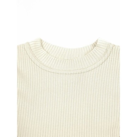 TOP for a girl with short sleeves on Generation ties, height 146 cm, milk color-6