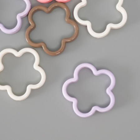 Busina for creativity plastic "Flower" mix 4.2x4.2x0.6 cm-2