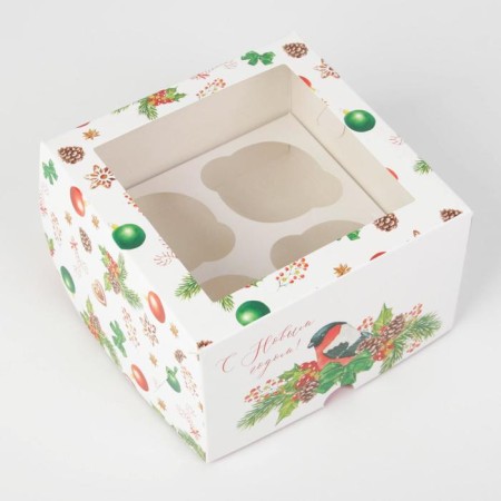 Capcake box "Happy New Year!" 16 x 16 x 10cm, New Year-3