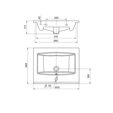 Furniture Santek "Elina 60" with a hole for the mixer-3