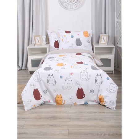 Bed linen 1.5 joint venture Cats, size 150x215 cm, 145x210 cm, 50x70 cm-1
