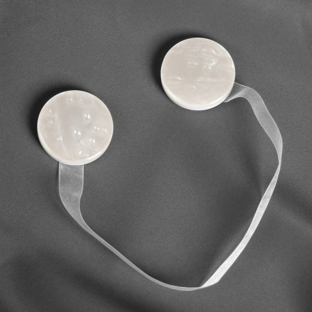 Picking for curtains "Pearl", d = 4 cm, white color-1