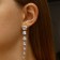 Hanging earrings with rhinestones “Snake” l = 6.5, white color in silver, 7.6 cm