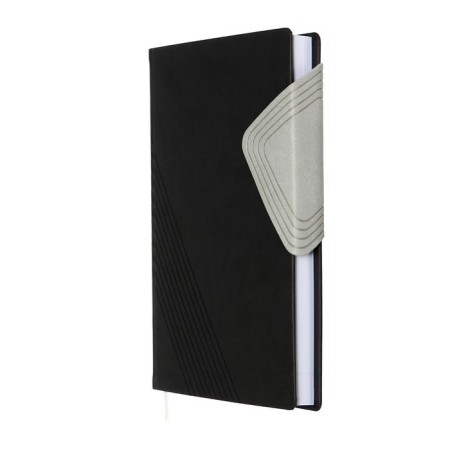 Leduced Diary, 205x150 mm 168 sheets, leatherette, block 70 g/m2, lies, magnetic refuge, gray-1