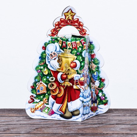 Gift box "Samovar", small Christmas tree 20 x 14 x 18 cm