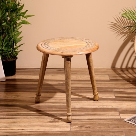 Coffee table 45x45x50 cm, man’s tree, inlaid with bone
