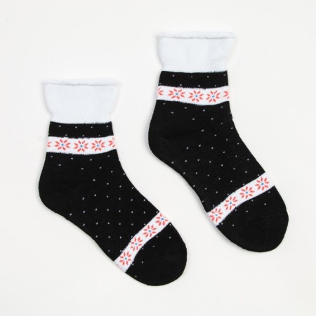 Women's socks "Snowflakes", black color, size 23-25-1