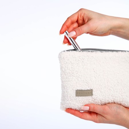 Lightning cosmetic bag, Textura, white color-9