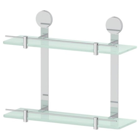 Bunk shelf, width 40 cm, matte glass, chrome