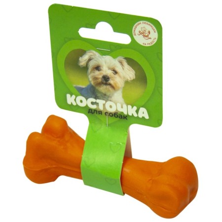 Toy "cast bone" small zoonik, 11 cm, plastric, orange