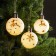 A set of Christmas tree balls "Golden Patterns" 3 pcs., Batteries, 1 LED, glow warm white