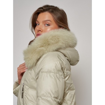 Coat insulated winter female, size 56, the color is light green-9
