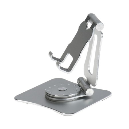 A phone stand, adjustable, folding, 360 ° rotation, metal, silver-2