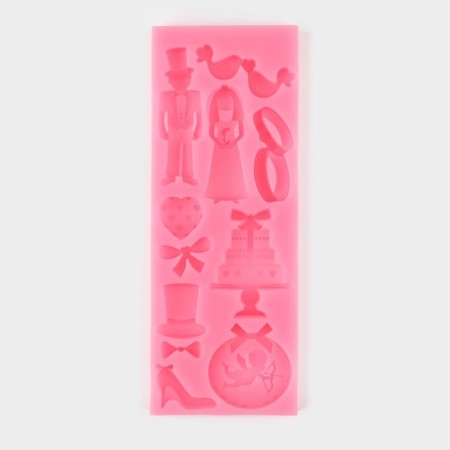 Mold "Wedding Attributics", silicone, 16 × 6 × 0.9 cm, color mix
