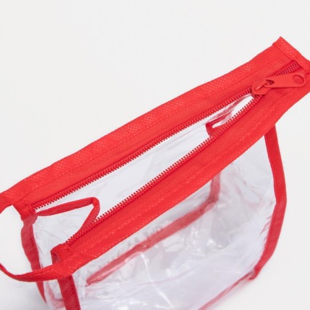 Lightning cosmetic bag, red/transparent color-3