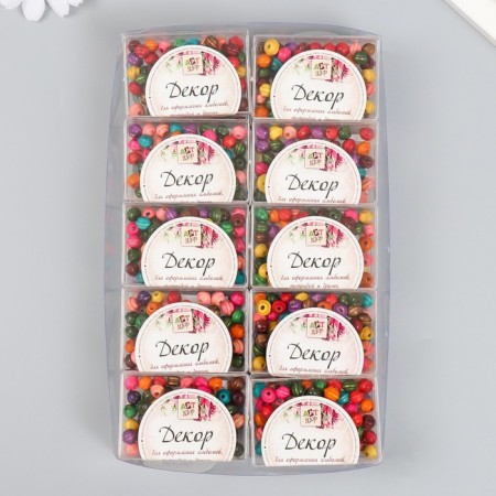 Beads for creativity, wood in the jar "Balls with beam Color" set 30 pcs d = 0.7 cm-4