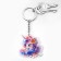 Key keychain holographic "unicorn", 5 x 4.5 cm