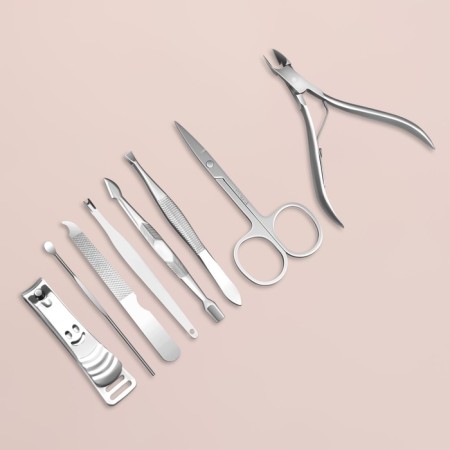 The manicure set of "reptile", 8 objects, in a case, brown color-3