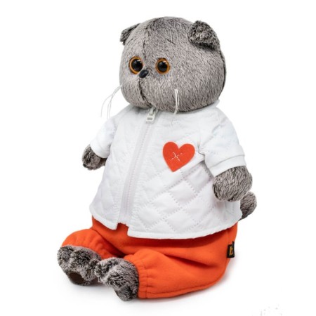Soft toy "Basik", in a quilted jacket and overalls, 22 cm-1