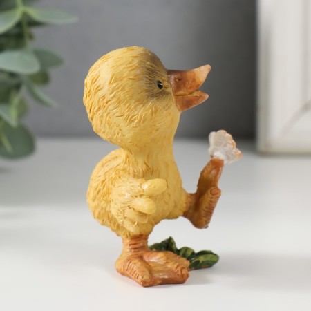 Souvenir Polystone "Duckling with a butterfly" 8x5.5x5.5 cm-1