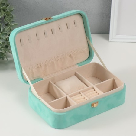 Textile box for jewelry "Bant" Blue 22x14.5x7 cm-2