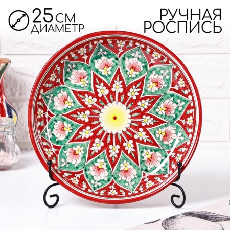 Largan Rishtan ceramics "Flowers", 25 cm, red