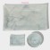 A set for sushi from glass of the “Marble White” shade, 3 objects: sauces 8 × 2 cm, 8 × 6 cm, stand 25 × 15 × 2 cm