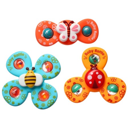 A set of bath toys “Spinners. Butterflies ", 3 pcs, on a suction cup, crush me-1