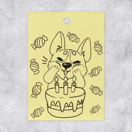 Paper stickers "Funny Corgi", with coloring on the back, 11 × 15.5 cm-2