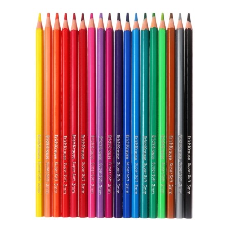 Pencils 18 colors Erichkrause Jolly Friends hexagonal, plastic with euro suspension-2