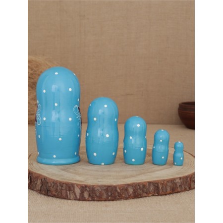 Matryoshka "Vyatka blue" 5 puppet-1