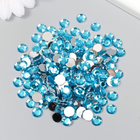 Decor for creativity plastic "Rhinestones. Blue water" set 300 pcs d = 0.8 cm-2