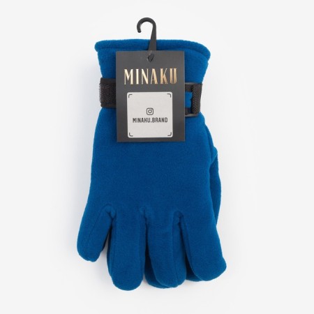 Women's gloves minku, two -layer, col. blue, rr 24 cm-3
