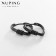 Earrings with rhinestones Xuping knot, black color