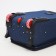 Small 20 suitcase, lightning department, code castle, 3 wheels, 2 outer pockets, blue color