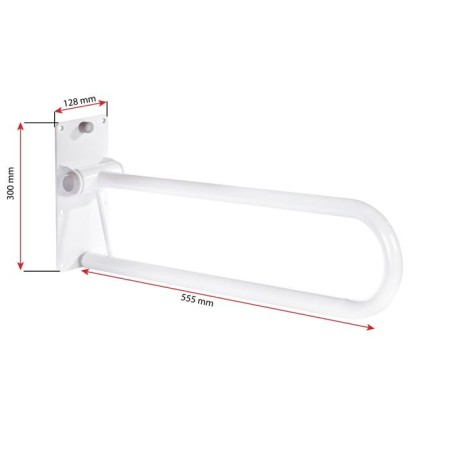 Hinged handrail for lifting, white color-2